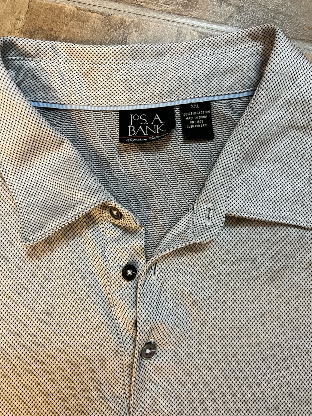 Jos. A. Bank White Shirt with Black Micro-Pattern